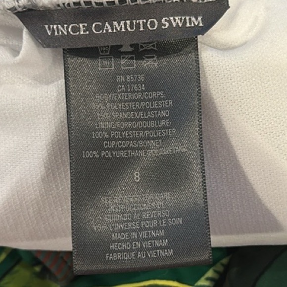 Vince Camuto Blossom Stripes Ruffle Off the Shoulder One Piece Swimsuit NWT - Picture 9 of 10